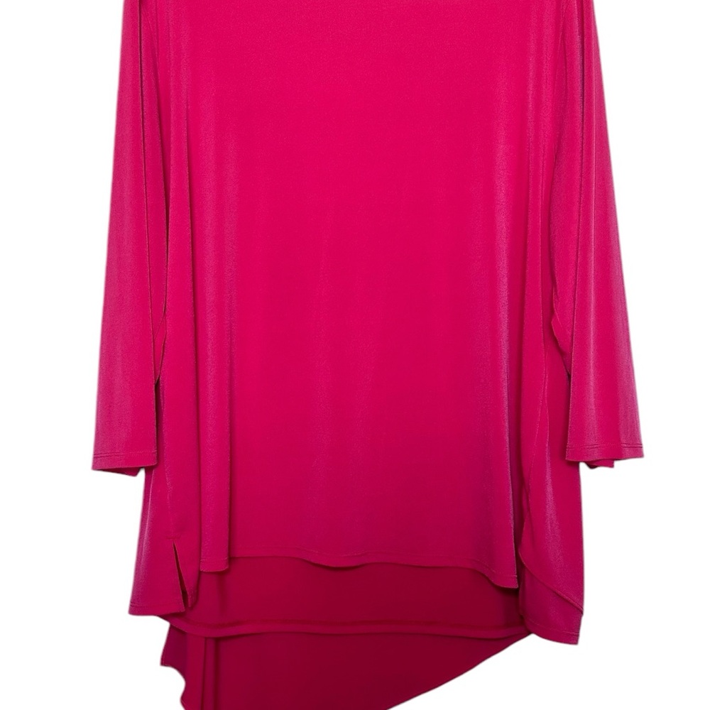 Chico’s Women’s Sz 3(XL) The Ultimate Tee 3/4 Sleeve Asymmetrical Hem - Picture 4 of 7
